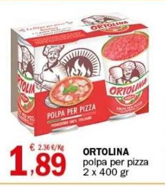 Crai ORTOLINA polpa per pizza 2 x 400 gr offerta
