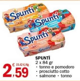 Crai SPUNTI 2 x 84 gr • tonno e pomodoro • prosciutto cotto • salmone. tonno offerta