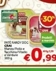 Crai Crai Pate Randy Dog Manzo 300 G offerta