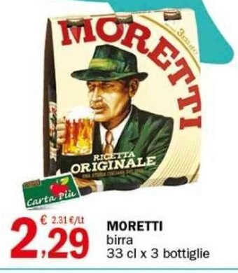 Crai MORETTI birra 33 cl x 3 bottiglie offerta