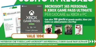 Expert Microsoft 365 Personal + Xbox Game Pass Ultimate offerta