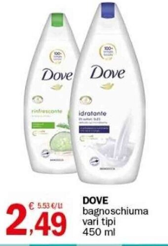 Crai DOVE bagnoschiuma vari tipi 450 ml offerta