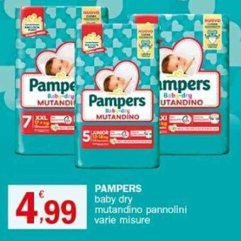 Crai PAMPERS baby dry mutandino pannolini varie misure offerta