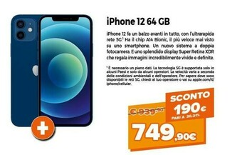 Expert Apple IPhone 12 15,5 Cm (6.1") IOS 14 64 GB Blu offerta