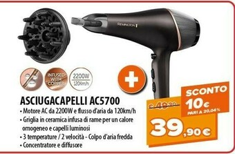 Expert Remington AC5700 Nero, Rame 2200 W offerta