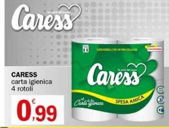 Crai CARESS carta igienica 4 rotoli offerta