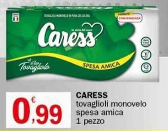 Crai CARESS tovaglioli monovelo spesa amica 1 pezzo offerta