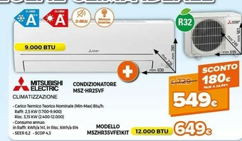 Expert Mitsubishi Electric MSZ-HR25VF Condizionatore Fisso Condizionatore Unità Interna Bianco offerta