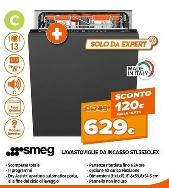 Expert Smeg STL353CLEX Lavastoviglie Da Incasso offerta