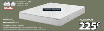 JYSK DREAMZONE PREZZO BASSO SEMPRE MATERASSO A MOLLE PLUS S20 160x190 cm offerta