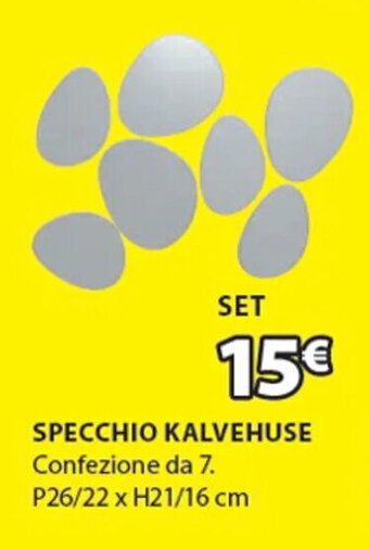 SPECCHIO KALVEHUSE Confezione da 7. P26/22 x H21/16 cm