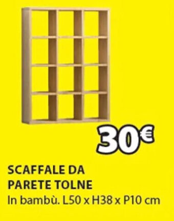 JYSK SCAFFALE DA PARETE TOLNE In bambù. L50 x H38 x P10 cm offerta