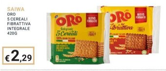 Eté SAIWA ORO 5 CEREALI FIBRATTIVA INTEGRALE 420G offerta