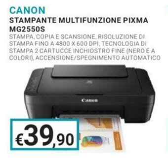 CANON STAMPANTE Multifunzione PIXMA MG2550S