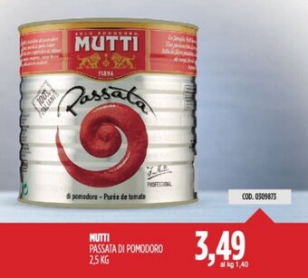 Carico Cash & Carry MUTTI PASSATA DI POMODORO 2,5 KG offerta