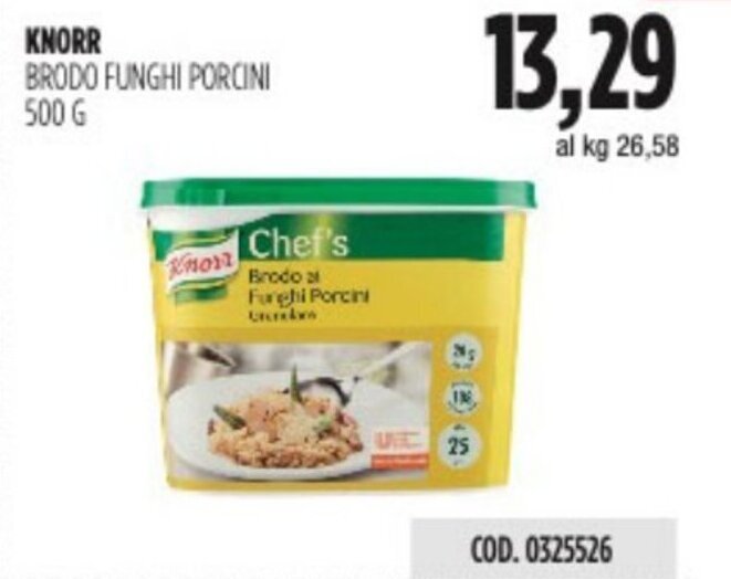 KNORR BRODO FUNGHI PORCINI 500 G offerta di Carico Cash & Carry