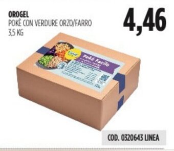 Carico Cash & Carry OROGEL POKÈ CON VERDURE ORZO/FARRO 3,5 KG offerta