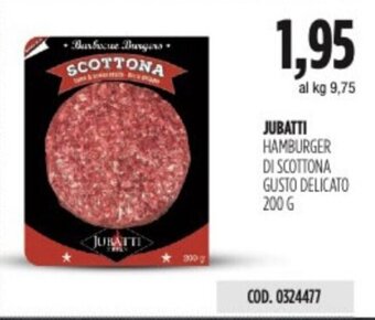 JUBATTI HAMBURGER DI SCOTTONA GUSTO DELICATO 200 G