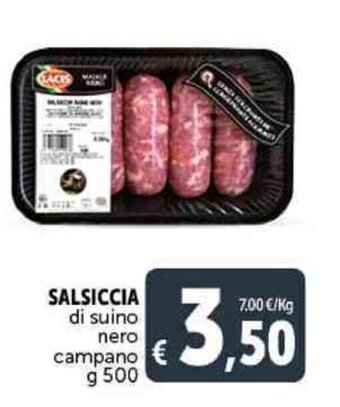 Deco Supermercati SALSICCIA di suino nero campano g 500 offerta