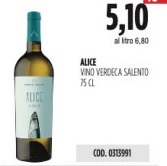 ALICE VINO VERDECA SALENTO 75 CL