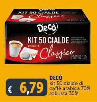 Deco Supermercati DECÒ kit 50 cialde di caffè offerta