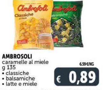 Deco Supermercati AMBROSOLI caramelle al miele g 135 offerta