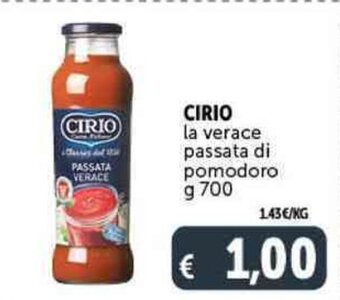 Deco Supermercati CIRIO la verace passata di pomodoro g 700 offerta