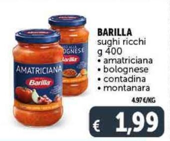 Deco Supermercati BARILLA sughi ricchi g 400 offerta