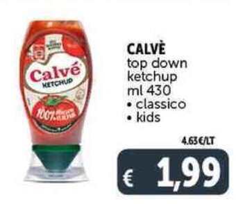 Deco Supermercati CALVE top down ketchup ml 430 offerta