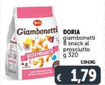 Deco Supermercati DORIA giambonetti 8 snack al prosciutto g 320 offerta