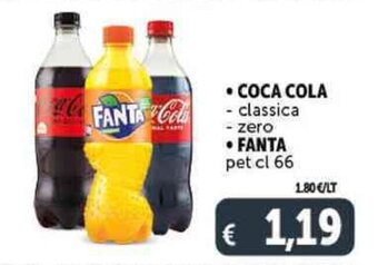 Deco Supermercati • COCA COLA - classica zero • FANTA pet cl 66 offerta