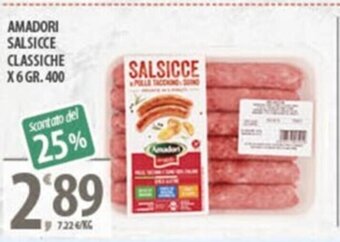 Sisa AMADORI SALSICCE CLASSICHE X6 GR.400 offerta