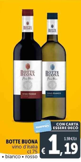 Deco Supermercati BOTTE BUONA vino d'italia cl 75 offerta
