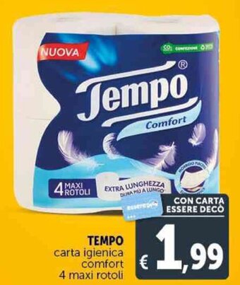 Deco Supermercati TEMPO carta igienica comfort 4 maxi rotoli offerta