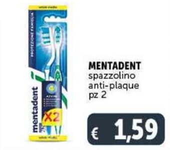 Deco Supermercati MENTADENT spazzolino anti-plaque pz 2 offerta