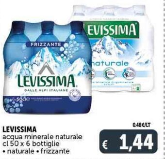 Deco Supermercati LEVISSIMA acqua minerale naturale cl 50 x 6 bottiglie offerta