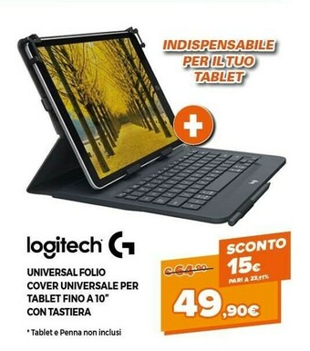 Expert Logitech Universal Folio Cover Universale Per Tablet Fino A 10'' Con Tastiera offerta