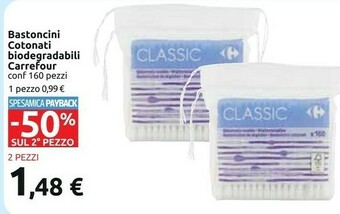 Carrefour Carrefour Bastoncini Cotonati Biodegradabili offerta