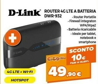 Expert D-Link Router 4G LTE A Batteria DWR-932 offerta