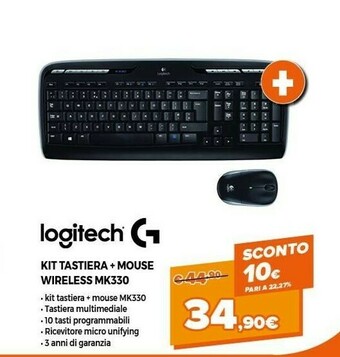 Expert Logitech MK330 Tastiera RF Wireless AZERTY Belga Nero offerta