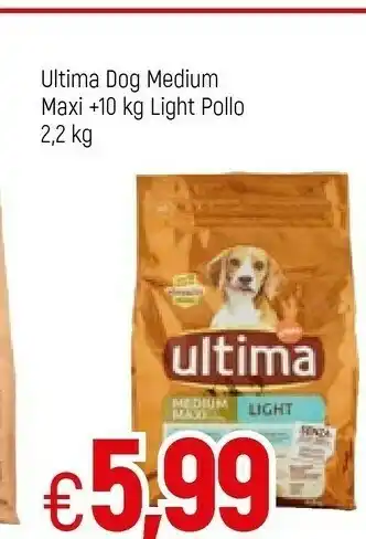 Famila Ultima Dog Medium Maxi +10 Kg Light Pollo offerta