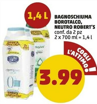 PENNY Neutro Roberts Borotalco Bagnoschiuma offerta