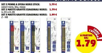 Noris Set 2 Penne A Sfera Stick/ Set 2 Matite Grafite Esagonali / Set 3 Matite Grafite Esagonali