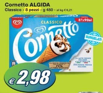 Prix Quality Cornetto ALGIDA Classico - 8 pezzi - g 480 offerta