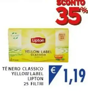 Mercatò Lipton Te Nero Classico Yellow Label 25 Filtri offerta