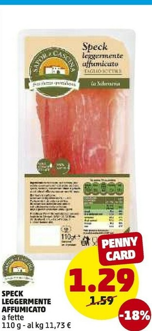 PENNY Speck Leggermente Affumicato offerta