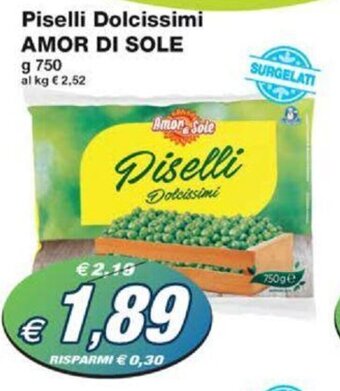 Prix Quality Piselli Dolcissimi AMOR DI SOLE g 750 offerta