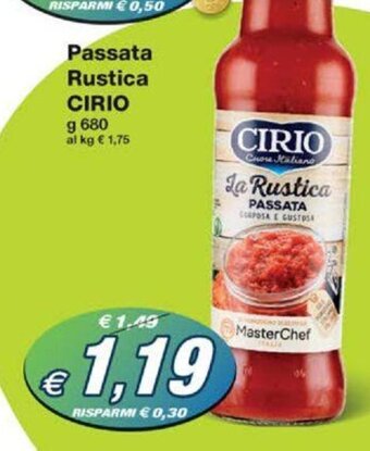 Prix Quality Passata Rustica CIRIO g 680 offerta