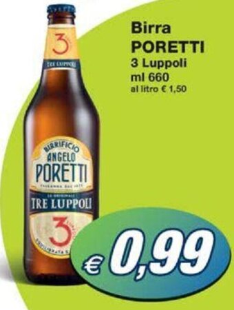 Prix Quality Birra PORETTI 3 Luppoli ml 660 offerta