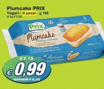 Prix Quality Plumcake PRIX Yogurt - 6 pezzi - g 198 offerta
